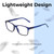 Lightweight Construction Illustration of Perry Ellis PEBX55 Designer Bi-Focal Prescription Rx Eyeglasses in Gloss Navy Blue Marble Unisex Square Full Rim Acetate 52 mm