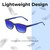 Lightweight Construction Illustration of Perry Ellis PEBX55 Designer Polarized Reading Sunglasses with Custom Cut Powered Blue Mirror Lenses in Gloss Navy Blue Marble Unisex Square Full Rim Acetate 52 mm