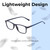 Lightweight Construction Illustration of Perry Ellis PEBX57 Designer Progressive Lens Blue Light Blocking Eyeglasses in Gloss Navy Blue Marble Unisex Panthos Full Rim Acetate 50 mm