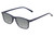 Profile View of Perry Ellis PEBX57 Designer Polarized Reading Sunglasses with Custom Cut Powered Smoke Grey Lenses in Gloss Navy Blue Marble Unisex Panthos Full Rim Acetate 50 mm