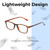 Lightweight Construction Illustration of Perry Ellis PEBX57 Unisex Panthos Full Rim Designer Reading Glasses in Gloss Tortoise Havana Marble 50mm