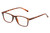Profile View of Perry Ellis PEBX57 Designer Reading Eye Glasses with Custom Cut Powered Lenses in Gloss Tortoise Havana Marble Unisex Panthos Full Rim Acetate 50 mm