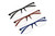Side View of Perry Ellis PEBX58 Unisex Rectangular Semi-Rimless Designer Reading Glasses in Gloss Navy Blue Marble, Gloss Tortoise Havana Marble, Gloss Black Marble 50mm