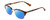Profile View of Ernest Hemingway H4650 Designer Polarized Reading Sunglasses with Custom Cut Powered Blue Mirror Lenses in Tortoise Yellow Brown Gold Gun Metal Ladies Cateye Semi-Rimless Metal 49 mm