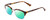 Profile View of Ernest Hemingway H4650 Designer Polarized Reading Sunglasses with Custom Cut Powered Green Mirror Lenses in Tortoise Yellow Brown Gold Gun Metal Ladies Cateye Semi-Rimless Metal 49 mm