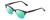 Profile View of Ernest Hemingway H4819 Designer Polarized Reading Sunglasses with Custom Cut Powered Green Mirror Lenses in Black Clear Grey Gradient Ladies Cateye Full Rim Acetate 52 mm