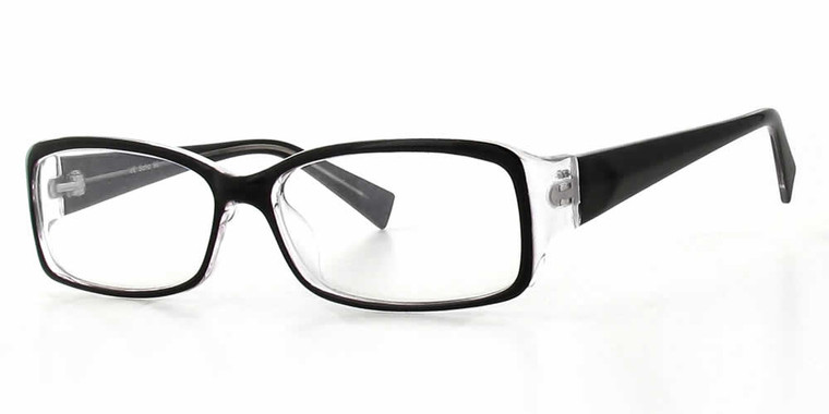 Calabria Soho 96 Black Crystal Designer Eyeglasses :: Rx Bi-Focal