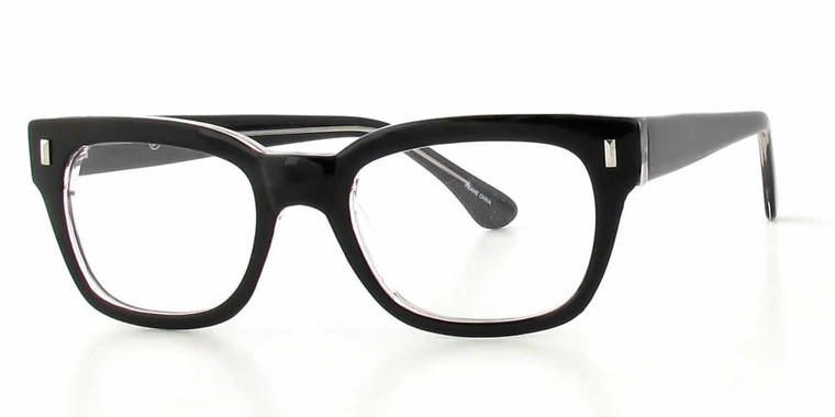 Calabria Soho 99 Black Crystal Designer Eyeglasses :: Rx Bi-Focal