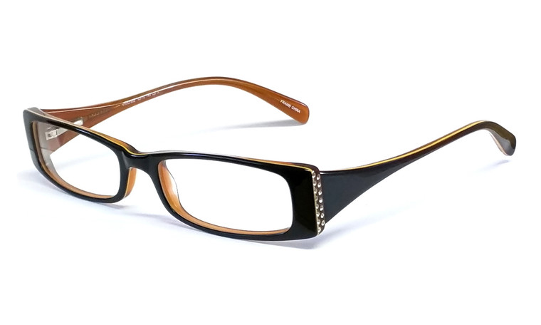 Calabria Viv 652 Designer Eyeglasses in Black-Brown :: Rx Bi-Focal