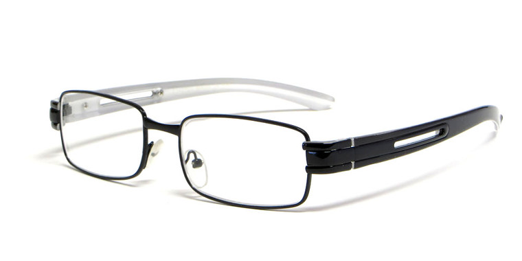 Calabria "Opti Clear" Designer Eyeglasses 3427 in Black White :: Rx Bi-Focal