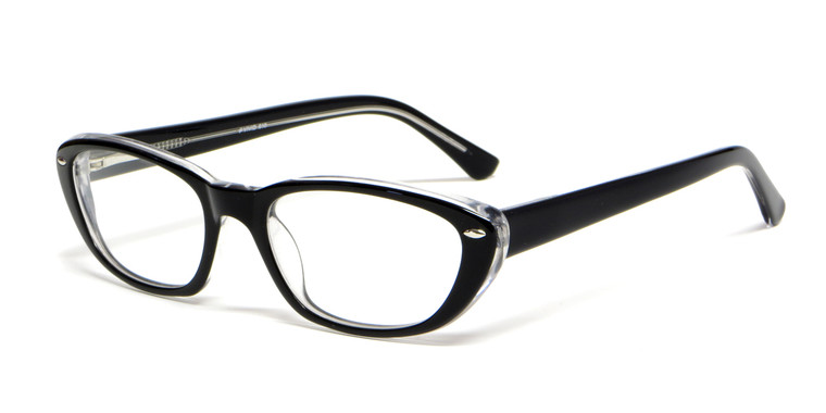 Calabria Viv Designer Eyeglasses 810 in Black Crystal :: Rx Bi-Focal