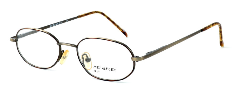 Calabria MetalFlex U Pewter Designer Eyeglasses P in Gold & Amber :: Rx Single Vision