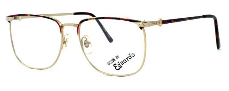 Fashion Optical Designer Eyeglasses E2055 in Gold Demi Amber 57mm :: Custom Left & Right Lens