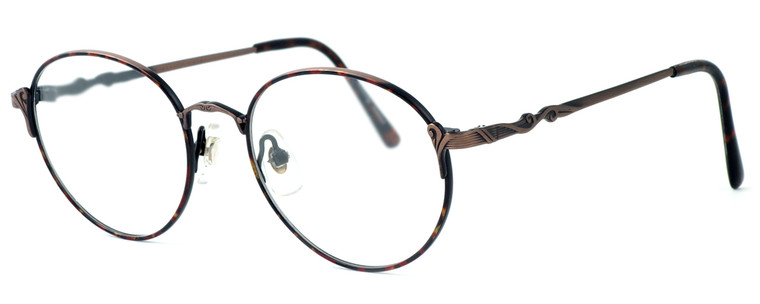 Fashion Optical Designer Eyeglasses E303 in Antique Brown & Demi Brown :: Progressive