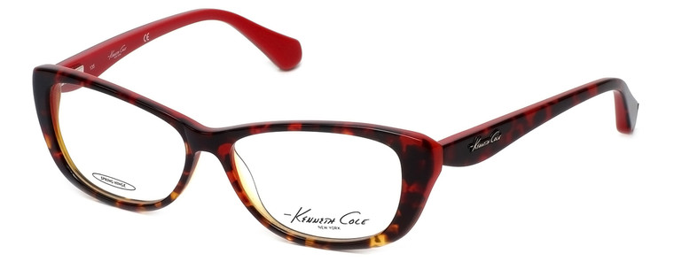 Kenneth Cole Designer Eyeglasses KC0202-054 in Red-Tortoise :: Progressive