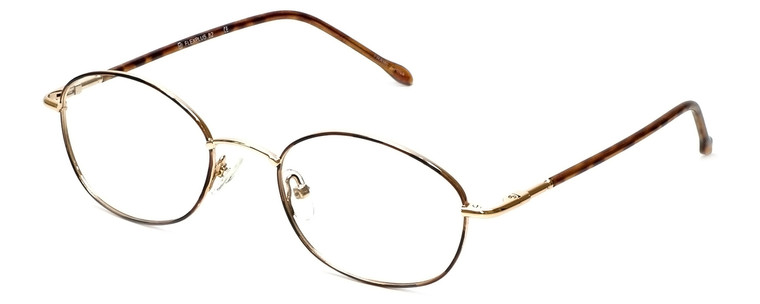 FlexPlus Collection Designer Eyeglasses Model  82 in Gold-Demi-Brown 50mm :: Custom Left & Right Lens