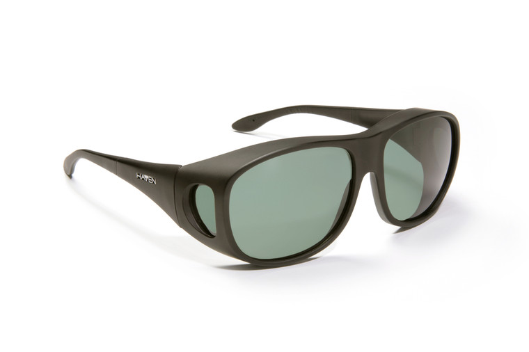 Haven Designer Fitover Sunglasses Summerwood in Black & Polarized Grey Lens (LARGE)