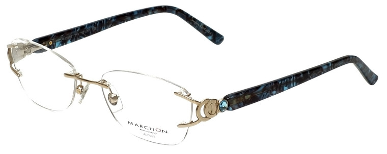 Marchon Designer Reading Glasses Airlock 830-219 in Gold 52mm