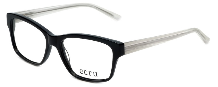 Ecru Designer Eyeglasses Collins-036 in Black 53mm :: Custom Left & Right Lens