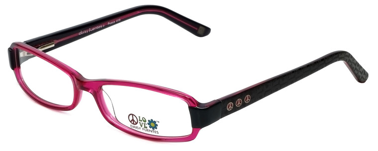 Daisy Fuentes Designer Eyeglasses DFPEACE410-130 in Berry Black 52mm :: Progressive