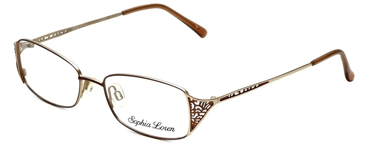Sophia Loren Designer Eyeglasses SL-M177-183 in Brown/Gold 51mm :: Custom Left & Right Lens