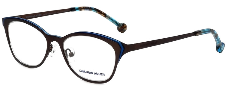 Jonathan Adler Designer Eyeglasses JA110-Brown in Brown Blue 51mm :: Progressive