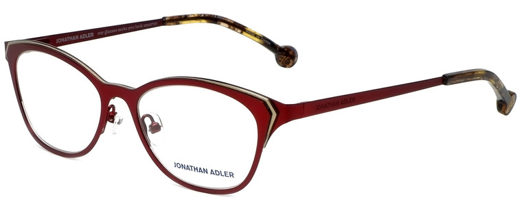 Jonathan Adler Designer Eyeglasses JA110-Burgundy in Burgundy Gold 51mm :: Rx Bi-Focal