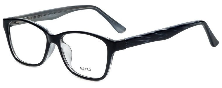Metro Designer Eyeglasses Metro-23-Black in Black 47mm :: Custom Left & Right Lens