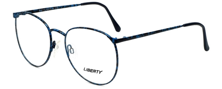 Liberty Optical Designer Eyeglasses LA-4C-4-53 in Blue Marble 53mm :: Custom Left & Right Lens