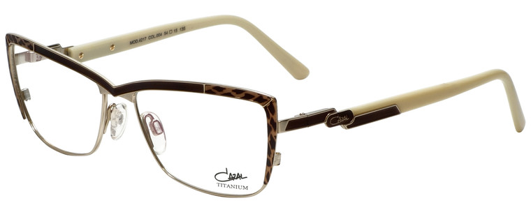 Cazal Designer Eyeglasses Cazal-4217-004 in Brown Leopard Cream 54mm :: Rx Single Vision