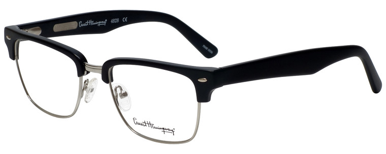 Ernest Hemingway Designer Eyeglasses H4828 in Matte Black Silver 53mm :: Rx Bi-Focal