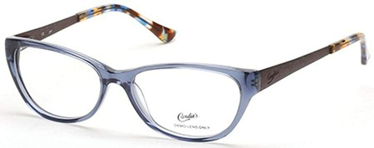 Candies Designer Eyeglasses CA0117-086 in Transparent Blue 53 mm :: Progressive