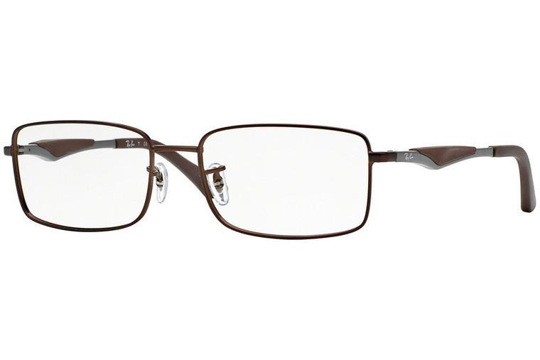 Ray Ban Prescription Eyeglasses RX6284-2758-53 Dark Matte Brown 53mm Custom Left&Right Lens