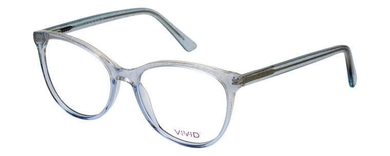 Vivid Designer Reading Eyeglasses Splash 75 in Blue Sparkle 52mm Rx SV