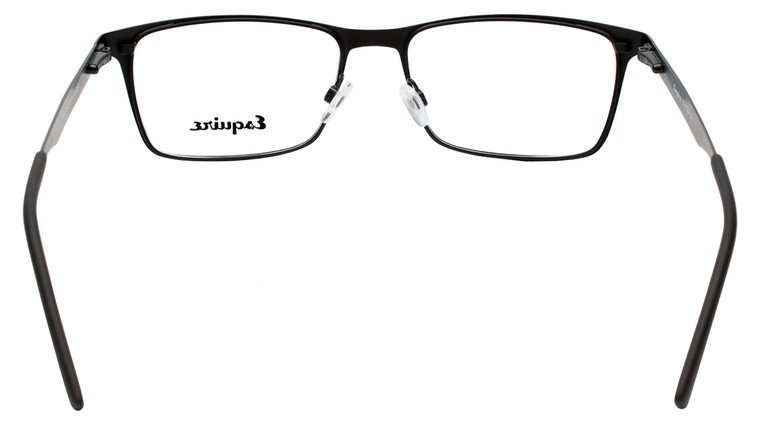 Esquire EQ1524 Rectangular Metal Frame Eyeglasses in Satin Black 55 mm Progressive