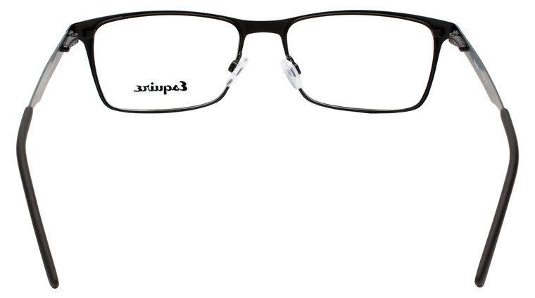 Esquire EQ1524 Rectangular Metal Frame Eyeglasses in Satin Black 55 mm Bi-Focal