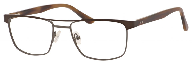 Esquire EQ1565 Mens Rectangle Frame Reading Eyeglasses in Brown 53 mm RX SV