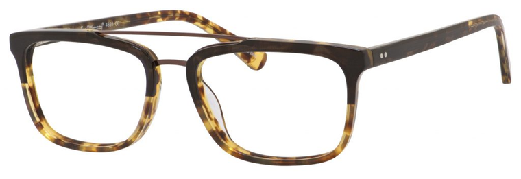 Ernest Hemingway H4825 Unisex Rectangular Frame Eyeglasses in Olive/Amber 54 mm Custom Lens