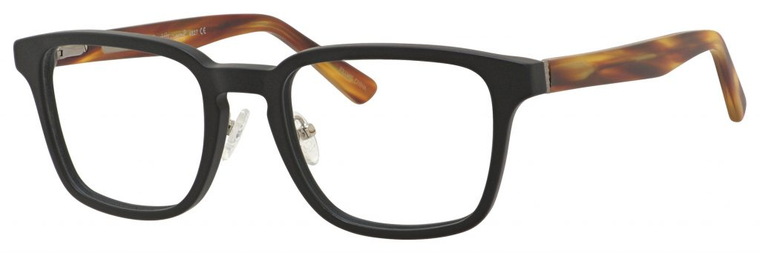 Ernest Hemingway H4827 Unisex Square Frame Eyeglasses in Black/Amber 51 mm RX SV