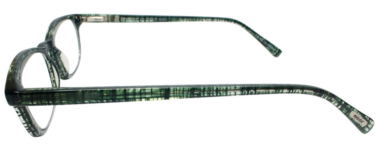 Eyebobs On Board 2227 Designer Unisex Oval Eyeglasses in Shiny Green Plaid 48 mm