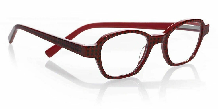 Eyebobs Haute Flash 2243 Square Unisex Reading Glasses Red Black Polka Dot 46 mm