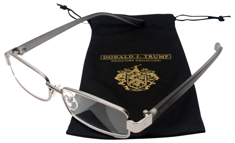 Donald Trump Designer Metal Reading Glasses DTR 09 in Gunmetal Silver Gray 52mm