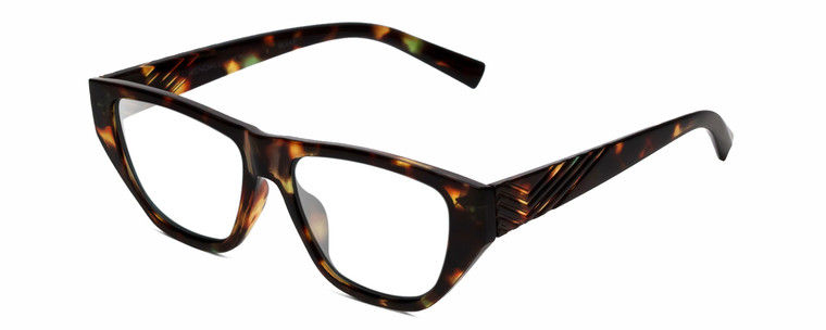 Profile View of Kendall+Kylie KK5131CE BLAKE Designer Single Vision Prescription Rx Eyeglasses in Brown Demi Tortoise Havana Ladies Rectangular Full Rim Acetate 54 mm