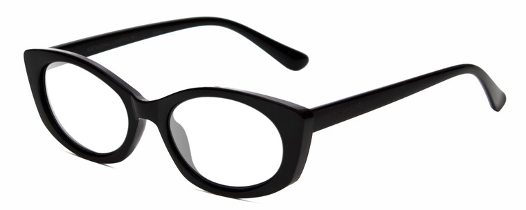 Profile View of Kendall+Kylie KK5140CE KAIA Designer Progressive Lens Prescription Rx Eyeglasses in Shiny Black Ladies Oval Full Rim Acetate 51 mm
