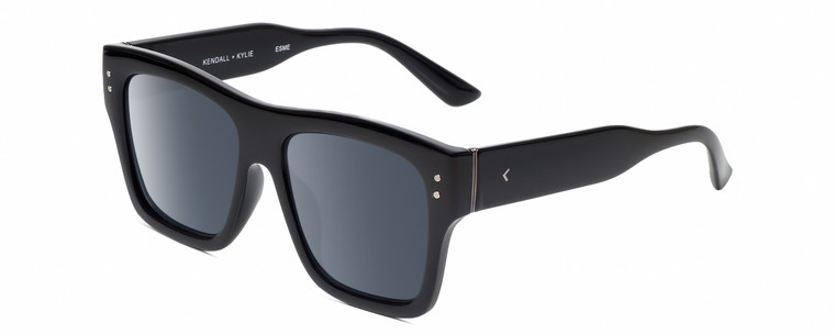 Profile View of Kendall+Kylie KK5147CE ESME Womens Square Designer Sunglasses in Black/Grey 53mm