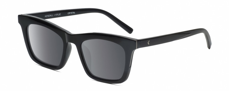 Profile View of Kendall+Kylie KK5150CE CRYSTAL Women Panthos Designer Sunglasses Black/Grey 50mm
