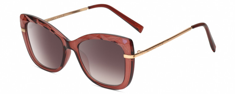 Profile View of Kendall+Kylie KK5156CE FRANNIE Cat Eye Sunglasses in Crystal Rose Gold/Pink 52mm