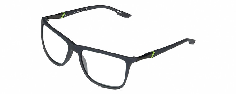 Profile View of Columbia C553S Designer Single Vision Prescription Rx Eyeglasses in Matte Slate Grey Unisex Rectangular Full Rim Acetate 62 mm