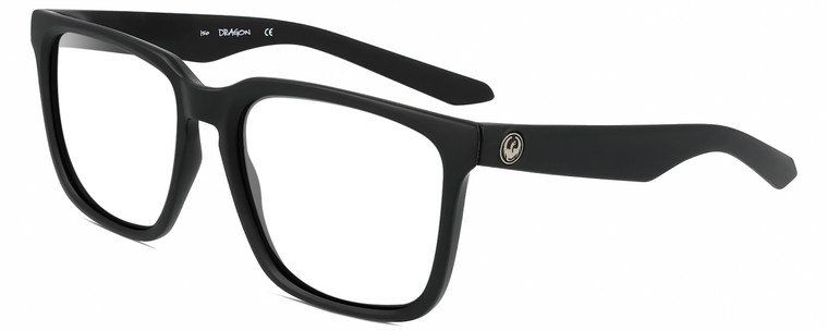 Profile View of Dragon Alliance DR BAILE XL LL Mick Fanning Signature Collection Designer Bi-Focal Prescription Rx Eyeglasses in Matte Black Unisex Square Full Rim Acetate 58 mm