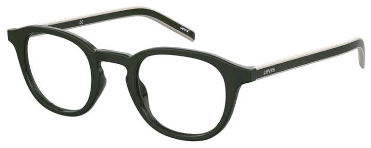 Profile View of Levi's Seasonal LV1029 Unisex Pantho Designer Reading Glasses in Green Grey 48mm